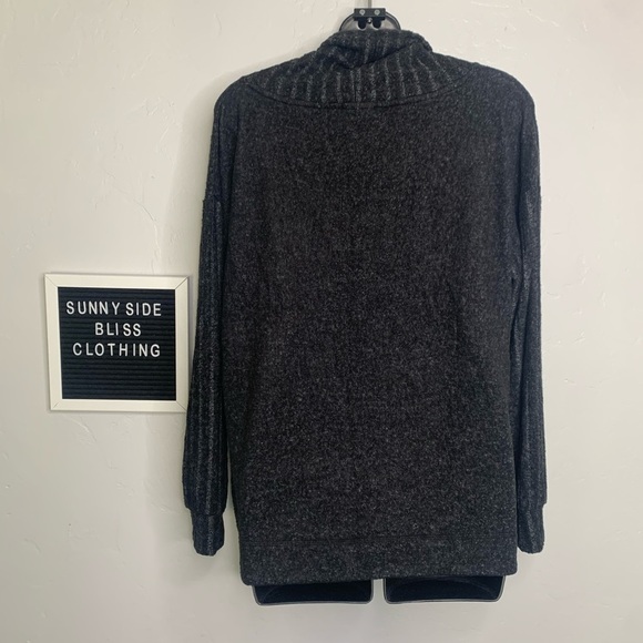 Rip Curl Gray Cozy Fleece Roll Neck Drawstring Pullover Sweater Size XS - Picture 6 of 10